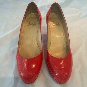 Christian Louboutin Simple Pink Patent Leather Pumps